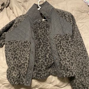 Grey leopard print jacket